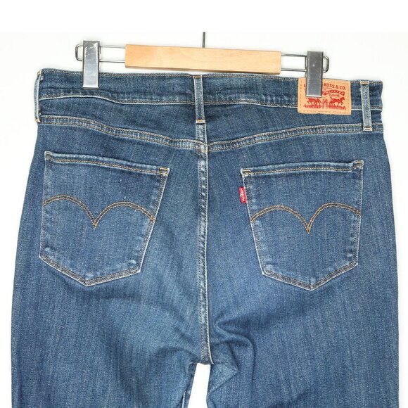 Levi's 724 High Rise Slim Straight Jeans Dark Wash Stretch Denim Classic - Picture 4 of 8